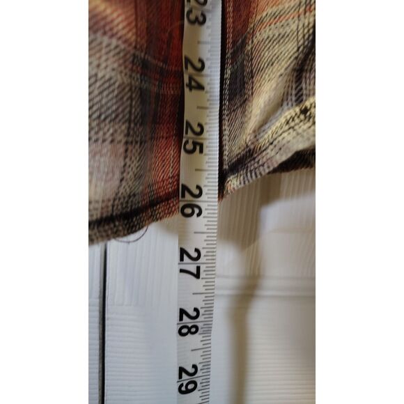 Melissa McCarthy Seven7 Women's Red Plaid Large 3/4 Balloon Sleeve Top - Picture 5 of 6